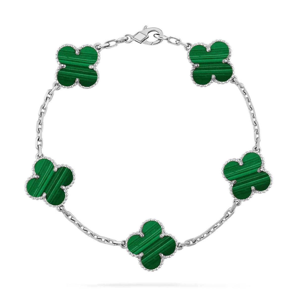 [Okajuri Jewelry] CLOVER 5 MOTIF MALACHITE BRACELET COLLECTION