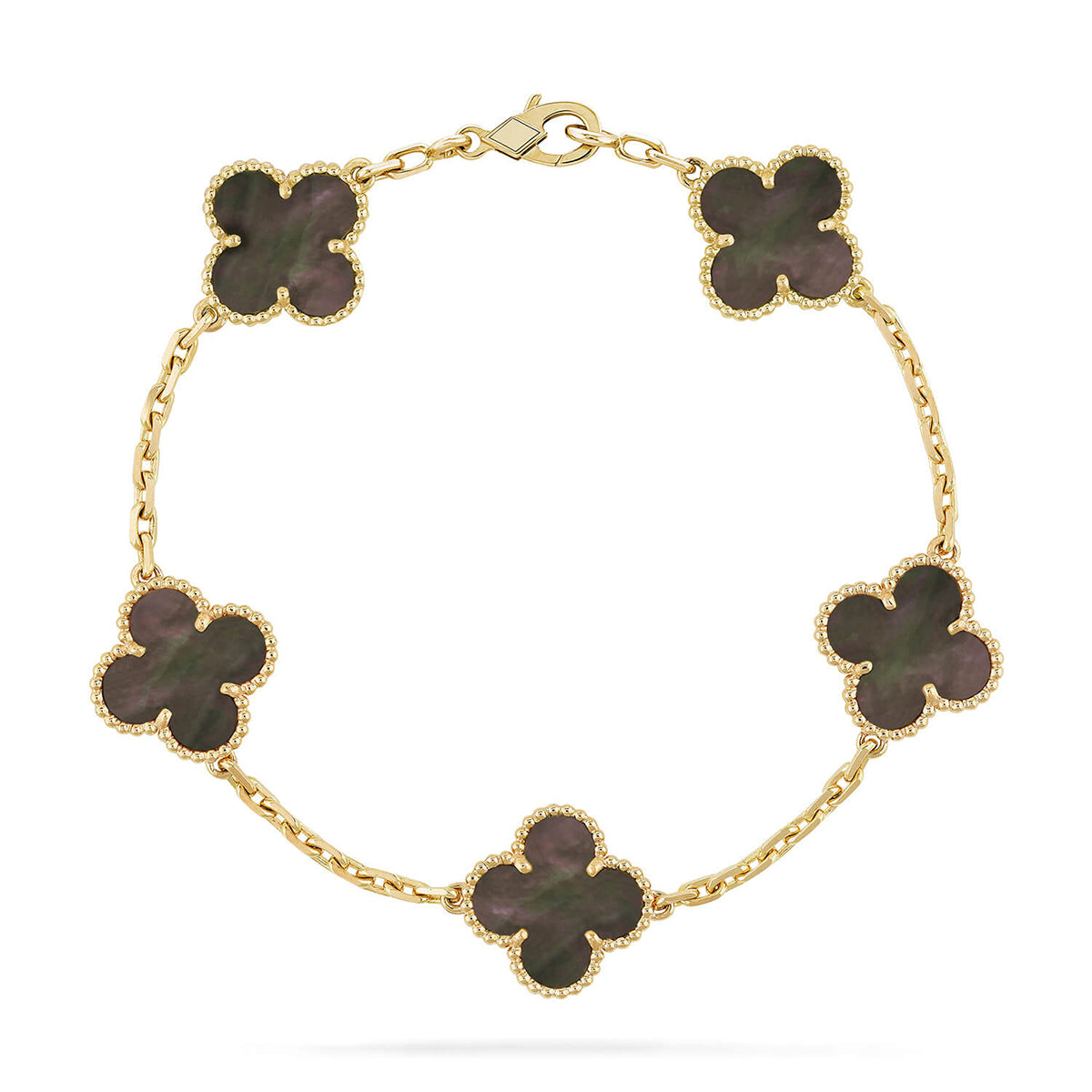[Okajuri Jewelry] CLOVER 5 MOTIF GRAY MOP BRACELET COLLECTION