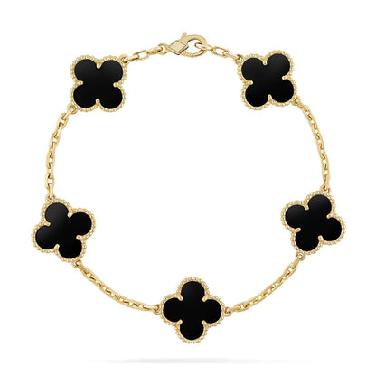 [Okajuri Jewelry]  CLOVER 5 MOTIF ONYXS BRACELET COLLECTION