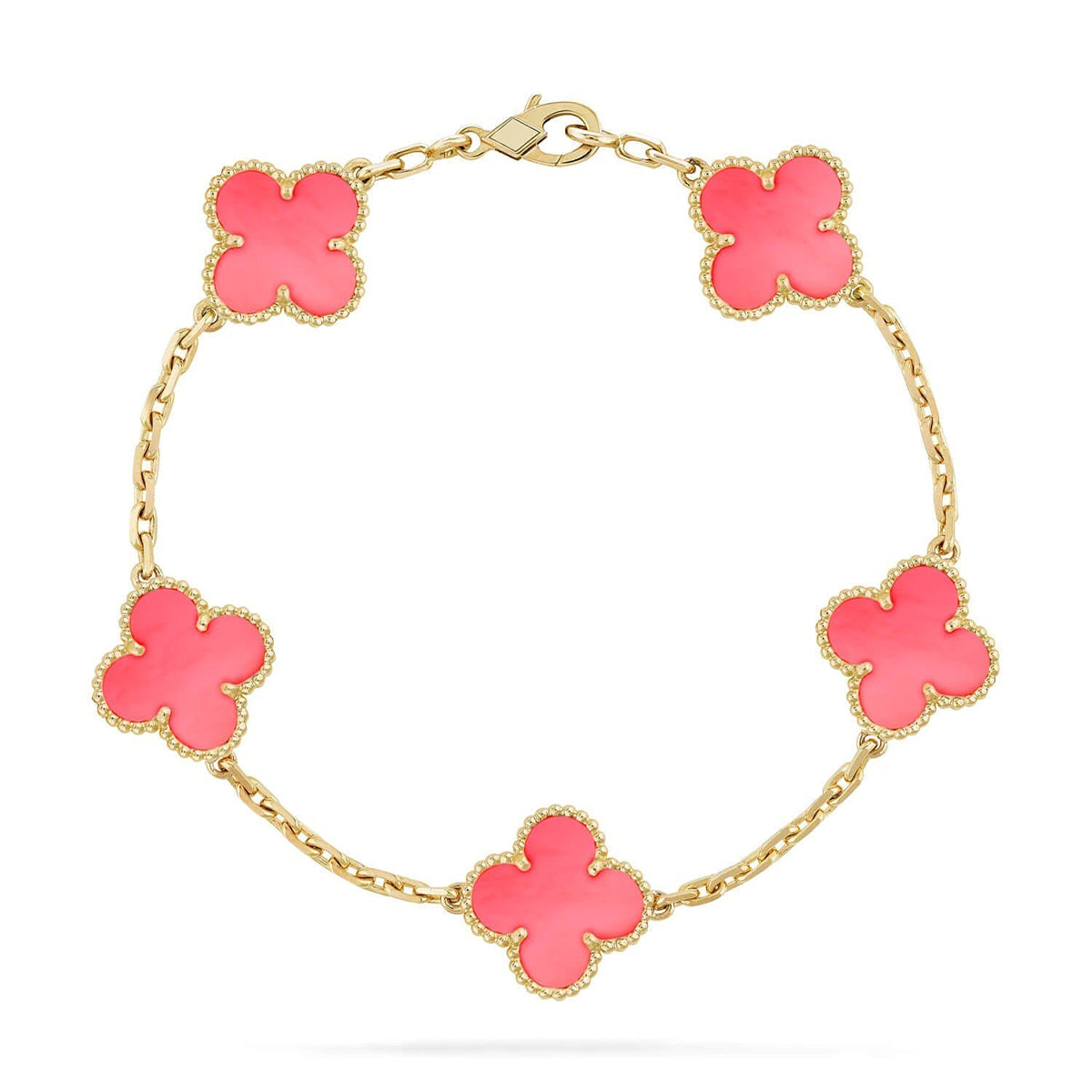 [Okajuri Jewelry] CLOVER 5 MOTIFS  PINK MOP BRACELET COLLECTION
