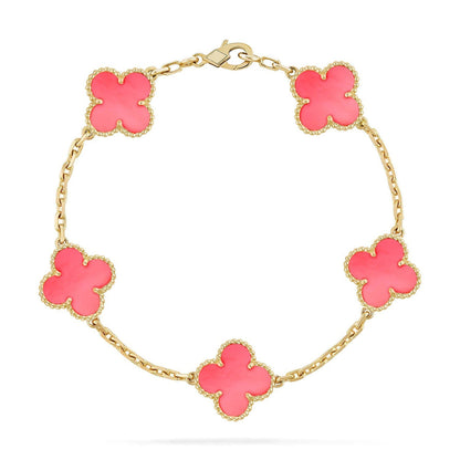 [Okajuri Jewelry]  CLOVER 5 MOTIFS  PINK MOP BRACELET COLLECTION