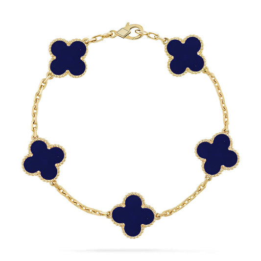 [Okajuri Jewelry]CLOVER 5 MOTIF LAPIS LAZULI BRACELET COLLECTION