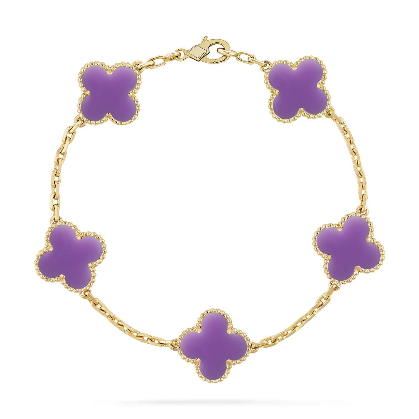 [Okajuri Jewelry] CLOVER 5 MOTIF LIGHT PURPLE BRACELET COLLECTION