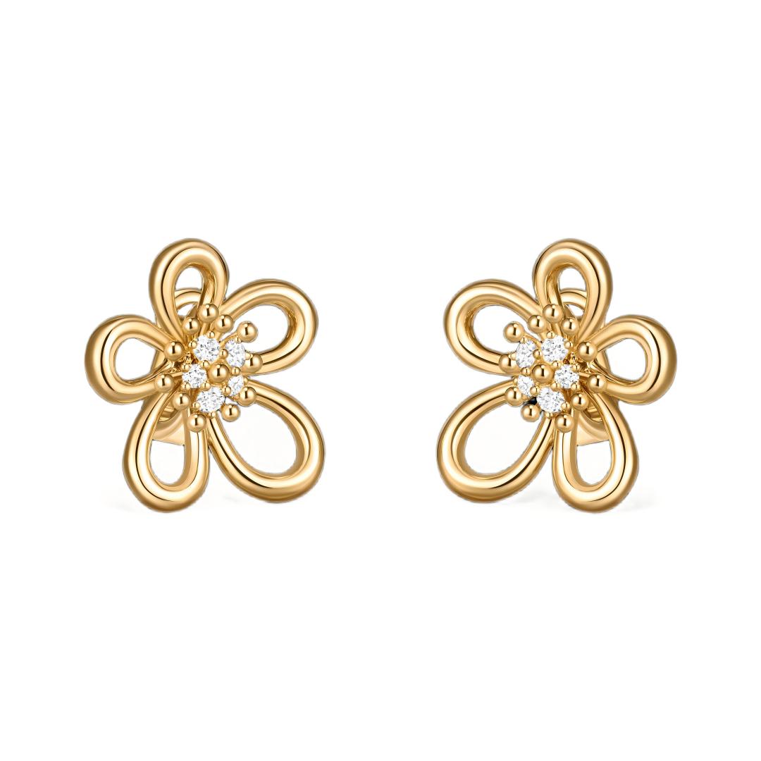 [Okajuri Jewelry] FLOWERLACE EARRING 5 DIAMONDS