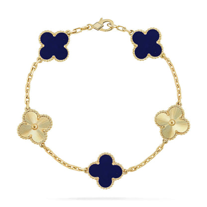 [Okajuri Jewelry] CLOVER 5 MOTIF LAPIS LAZULI BRACELET COLLECTION
