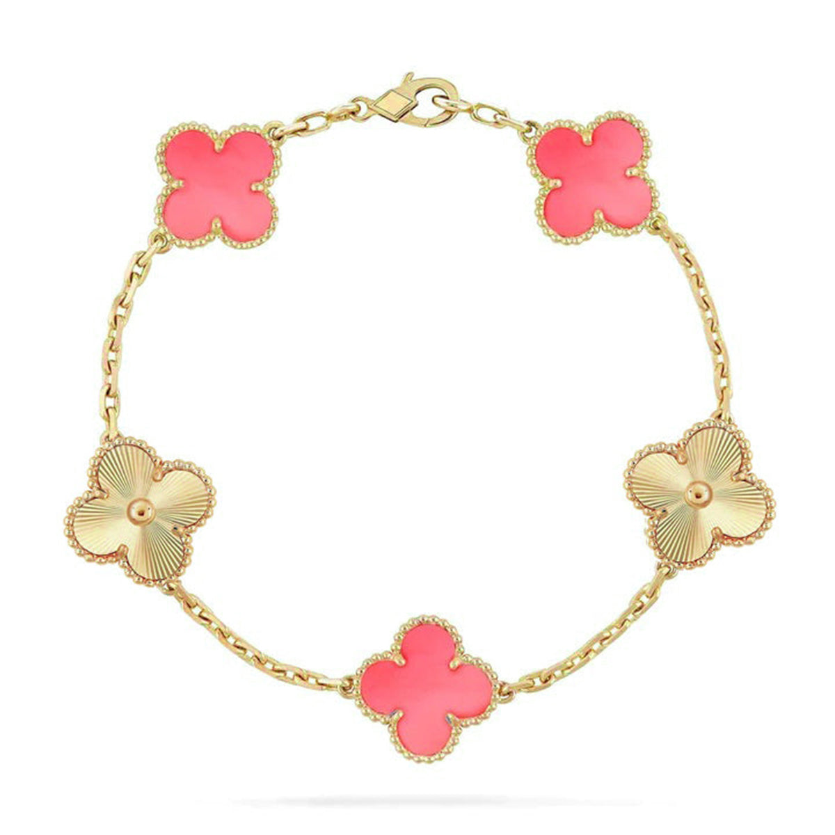 [Okajuri Jewelry]  CLOVER 5 MOTIFS  PINK MOP BRACELET COLLECTION