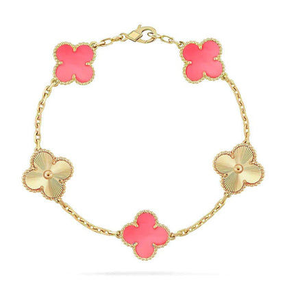 [Okajuri Jewelry]  CLOVER 5 MOTIFS  PINK MOP BRACELET COLLECTION