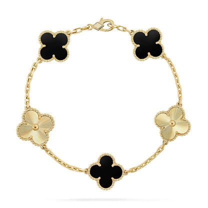 [Okajuri Jewelry] CLOVER 5 MOTIF ONYXS BRACELET COLLECTION
