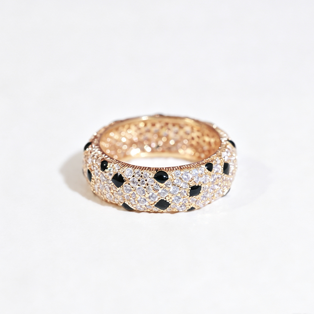 [Okajuri Jewelry] PANTHERE SPOTTED FULL DIAMOND RING