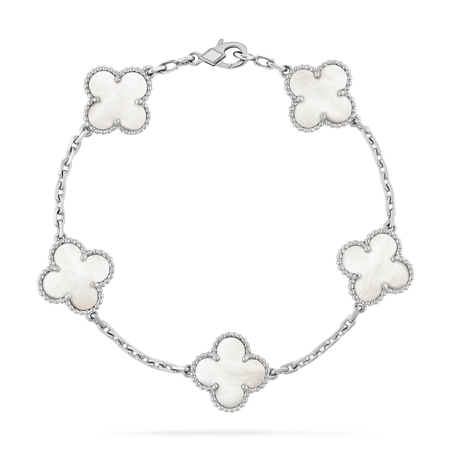 [Okajuri Jewelry]CLOVER SILVER MOP 5 MOTIF BRACELET