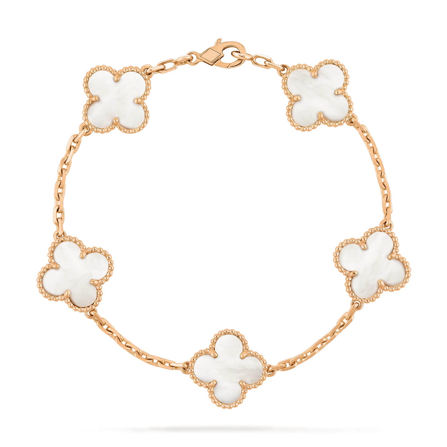 [Okajuri Jewelry]CLOVER  5 MOTIF WHITE MOP BRACELET