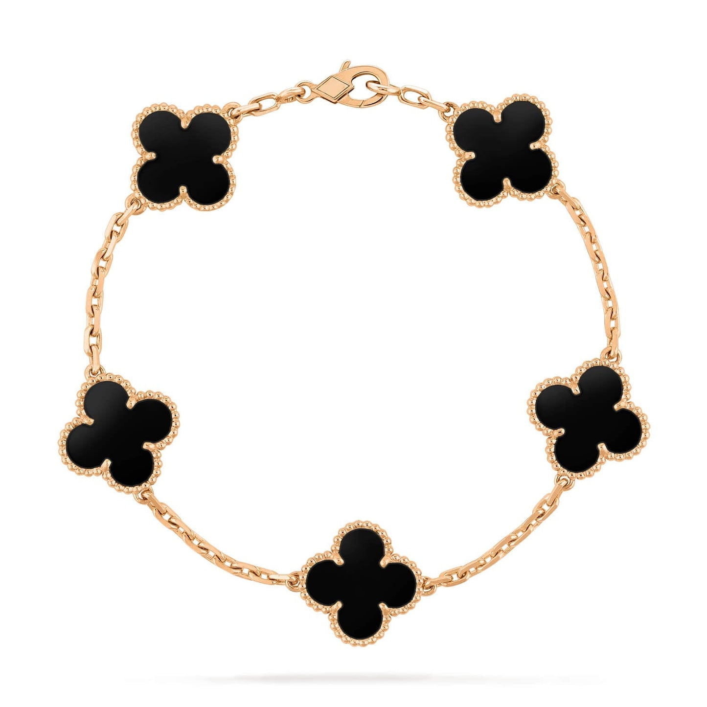 [Okajuri Jewelry]CLOVER  5 MOTIFS BLACK ONYX BRACELET
