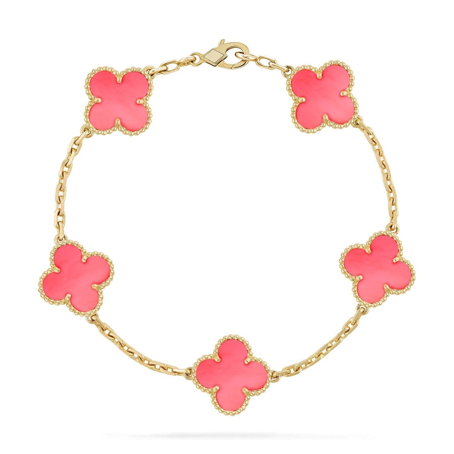 [Okajuri Jewelry]CLOVER 5 PINK MOP BRACELET