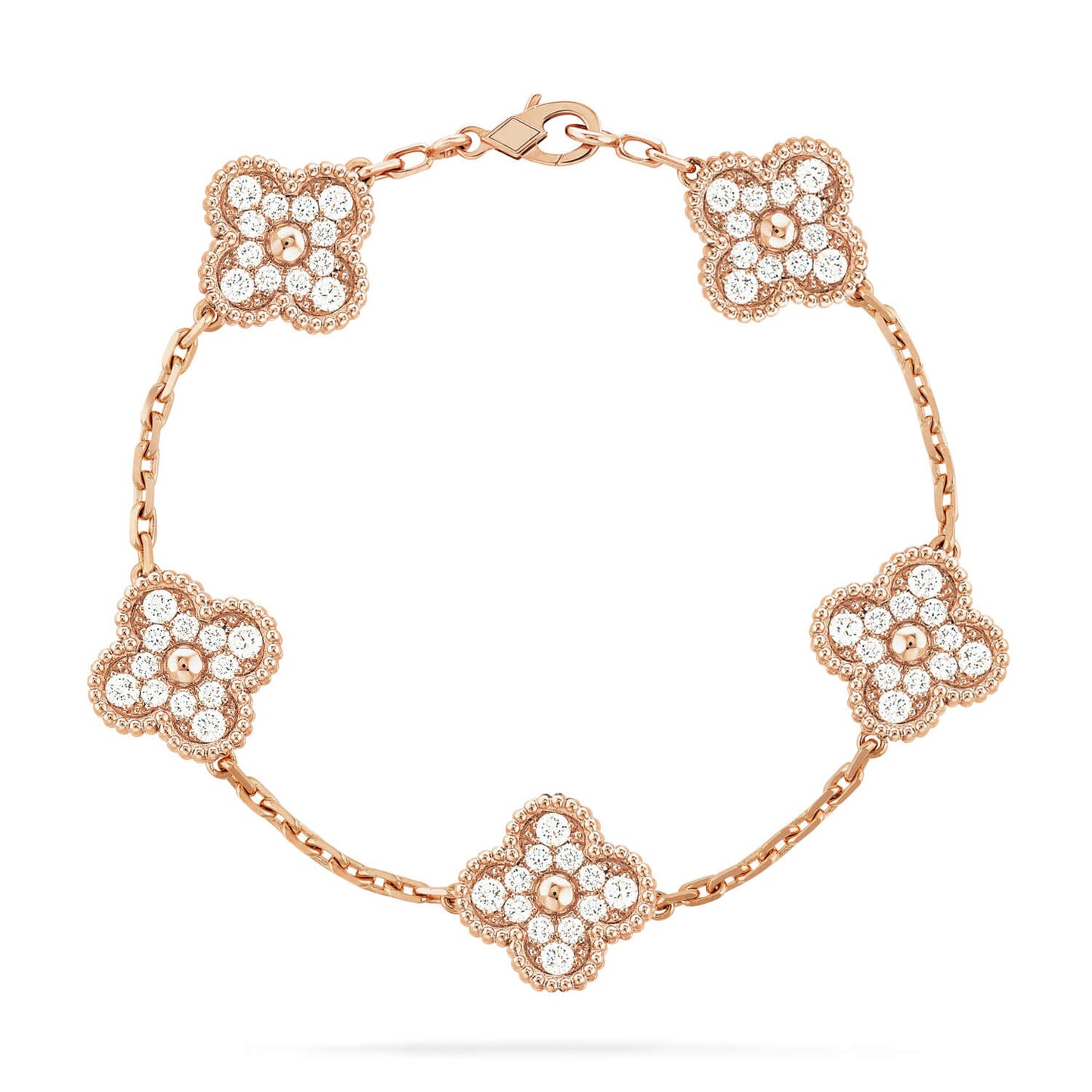 [Okajuri Jewelry]CLOVER 5 MOTIFS  FULL DIAMOND BRACELET
