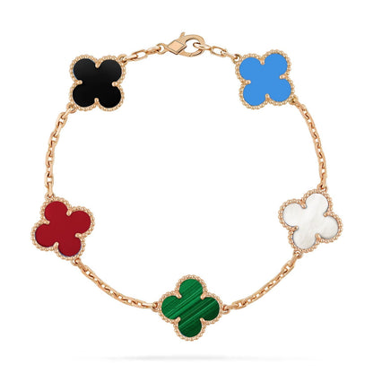 [Okajuri Jewelry]CLOVER 5 MOTIFS MULTICOLOR  BRACELET