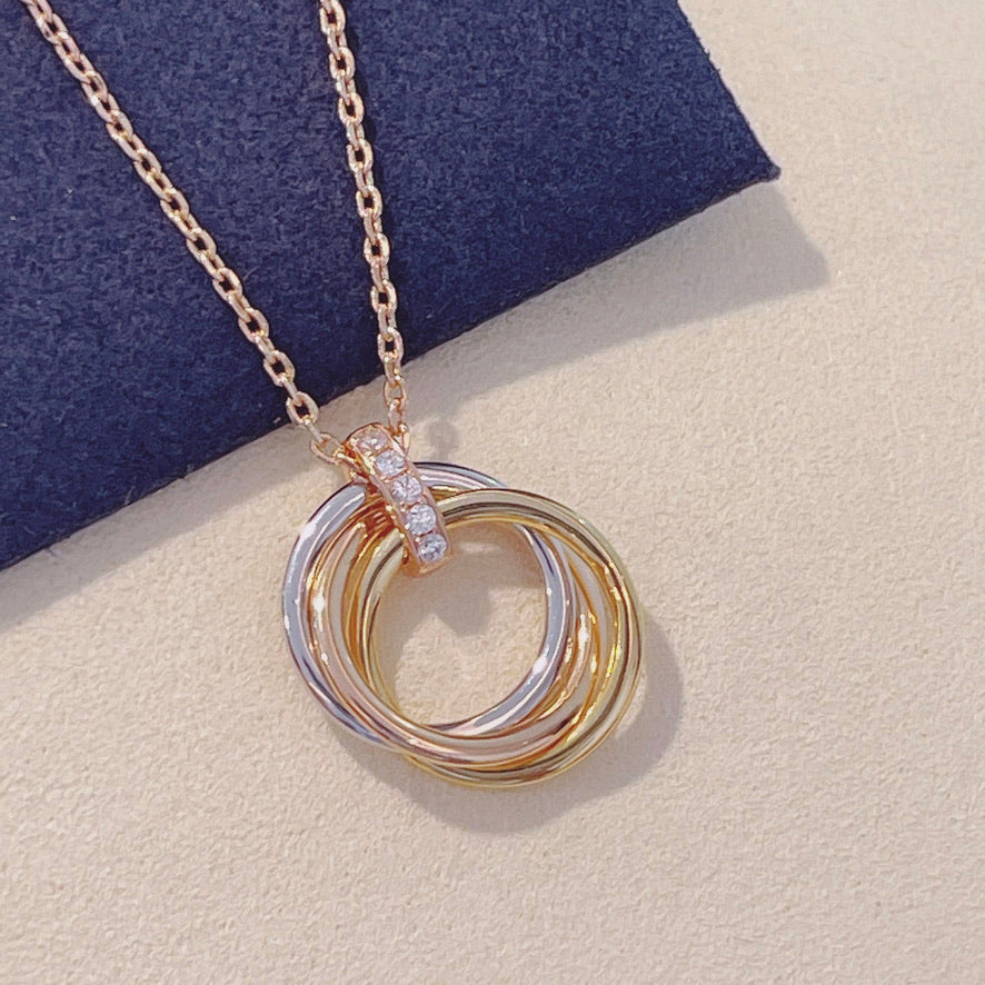 [Okajuri Jewelry]TRINITY NECKLACE GOLD  DIAMONDS