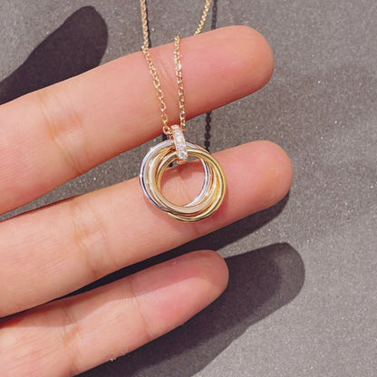 [Okajuri Jewelry]TRINITY NECKLACE GOLD  DIAMONDS