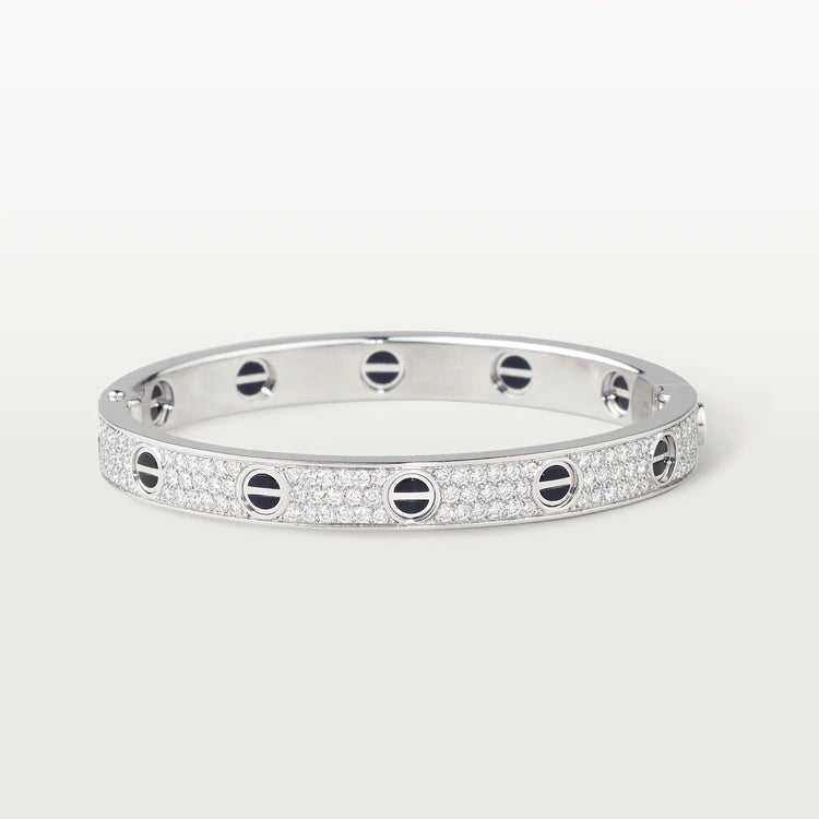[Okajuri Jewelry]LOVE BRACELET 6.1MM DIAMOND-PAVED CERAMIC