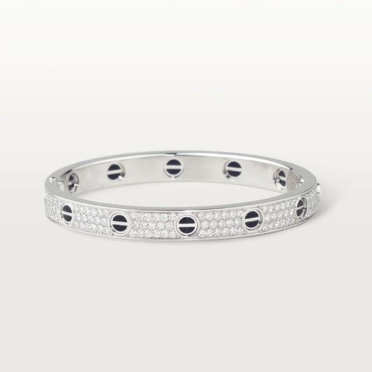 [Okajuri Jewelry]LOVE BRACELET 6.1MM DIAMOND-PAVED CERAMIC