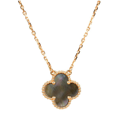 [Okajuri Jewelry]CLOVER 15MM  GRAY MOTHER OF PEARL NECKLACE