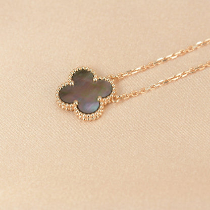 [Okajuri Jewelry]CLOVER 15MM  GRAY MOTHER OF PEARL NECKLACE
