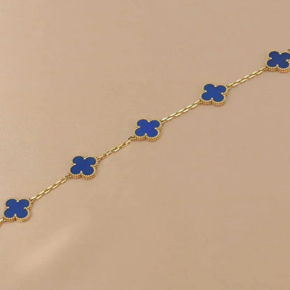 [Okajuri Jewelry] CLOVER 5 MOTIF BLUE AGATE BRACELET COLLECTION
