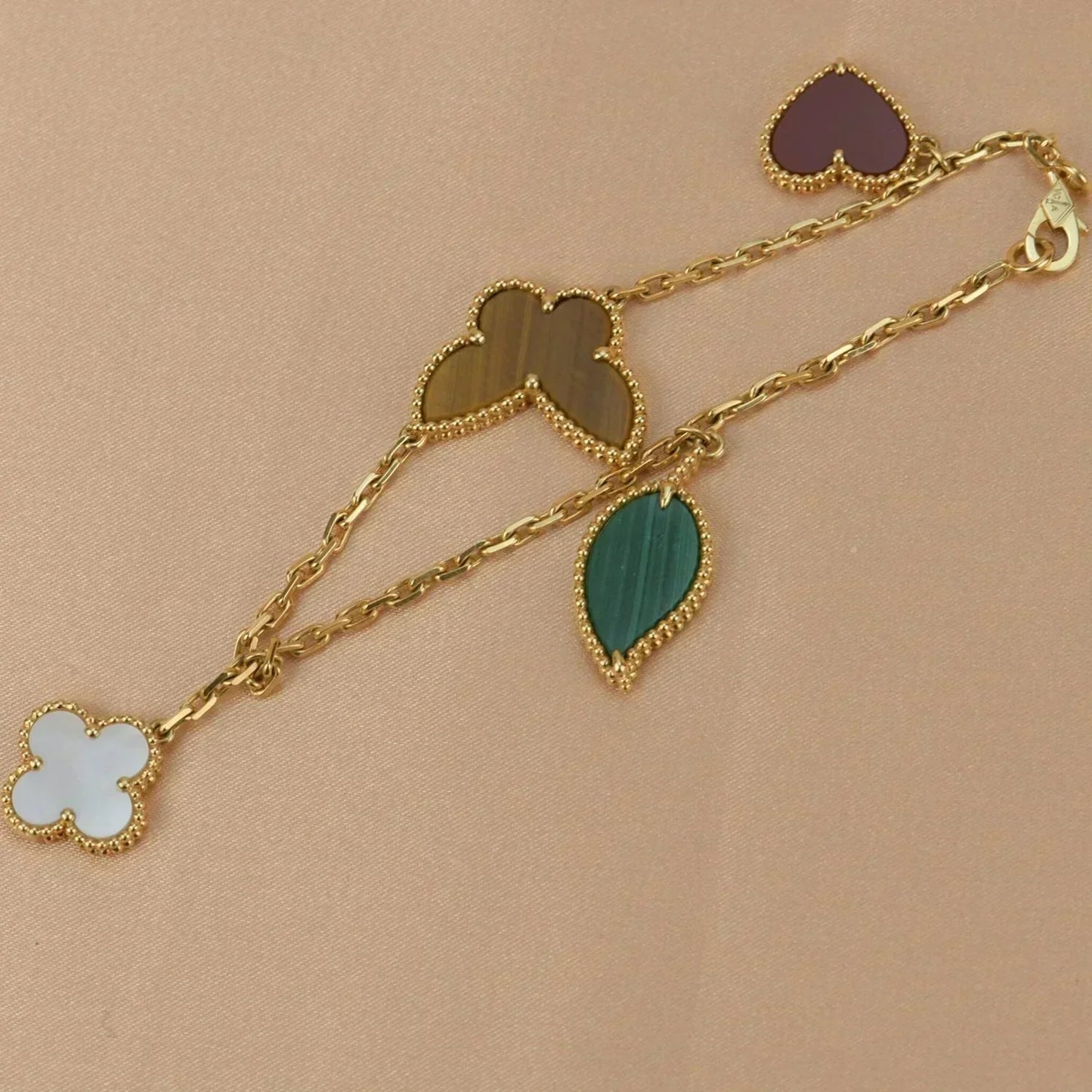 [Okajuri Jewelry]LUCKY SPRING 5 MOTIF GOLD BRACELET