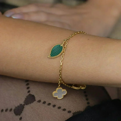[Okajuri Jewelry]LUCKY SPRING 5 MOTIF GOLD BRACELET