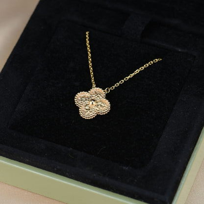 [Okajuri Jewelry]CLOVER 15MM  BRONZING NECKLACE
