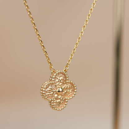 [Okajuri Jewelry]CLOVER 15MM  BRONZING NECKLACE