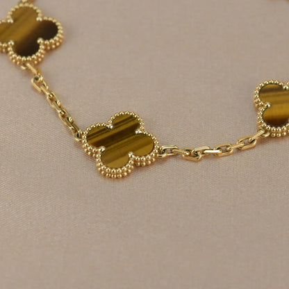 [Okajuri Jewelry]  CLOVER 5 MOTIFS TIGER EYE BRACELET COLLECTION