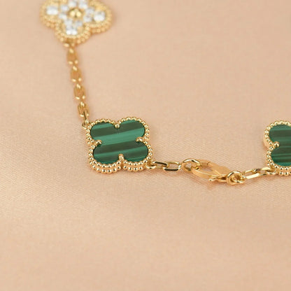 [Okajuri Jewelry]  CLOVER 5 MOTIF MALACHITE BRACELET COLLECTION