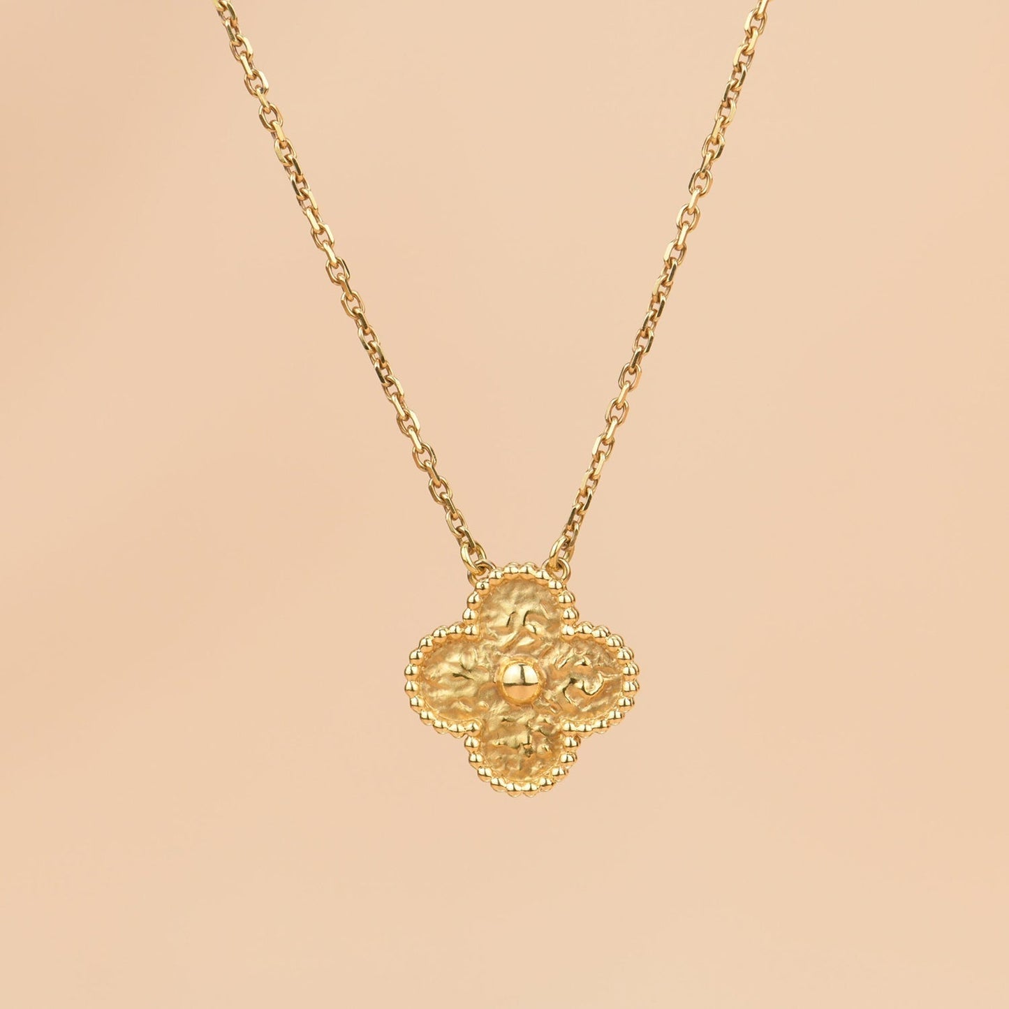 [Okajuri Jewelry]CLOVER 15MM  BRONZING NECKLACE