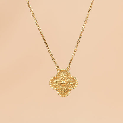 [Okajuri Jewelry]CLOVER 15MM  BRONZING NECKLACE