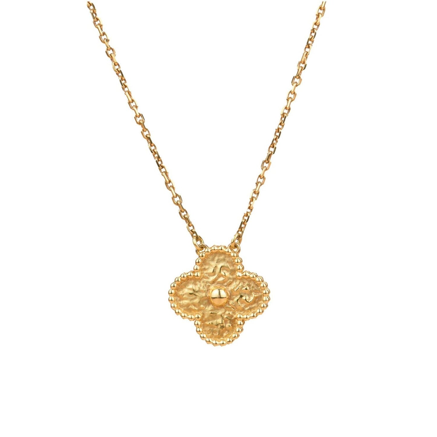 [Okajuri Jewelry]CLOVER 15MM  BRONZING NECKLACE