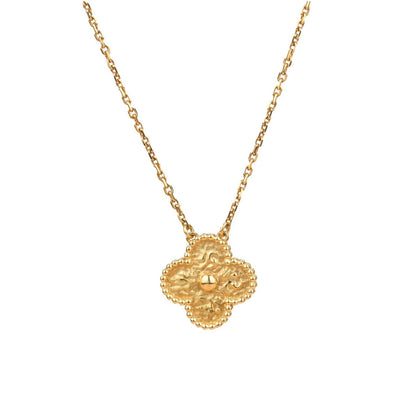 [Okajuri Jewelry]CLOVER 15MM  BRONZING NECKLACE