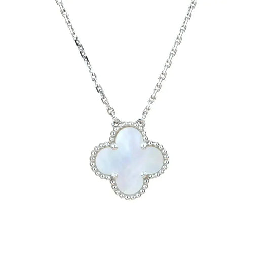[Okajuri Jewelry]CLOVER  15MM WHITE MOTHER-OF-PEARL SILVER