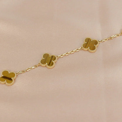 [Okajuri Jewelry]  CLOVER 5 MOTIFS TIGER EYE BRACELET COLLECTION