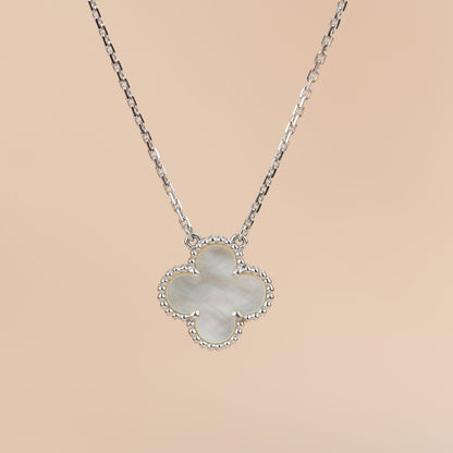 [Okajuri Jewelry]CLOVER  15MM WHITE MOTHER-OF-PEARL SILVER