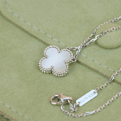 [Okajuri Jewelry]CLOVER  15MM WHITE MOTHER-OF-PEARL SILVER