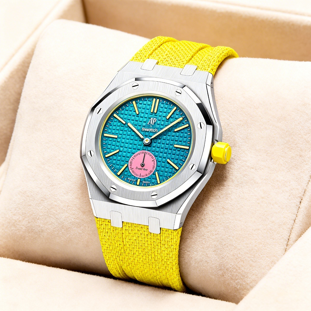 Steel Case & Fluoroelastomer Strap Full‑wrap Embedded Watch Band