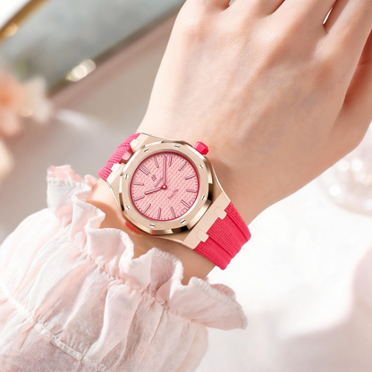 Steel Case & Fluoroelastomer Strap Full‑wrap Embedded Watch Band
