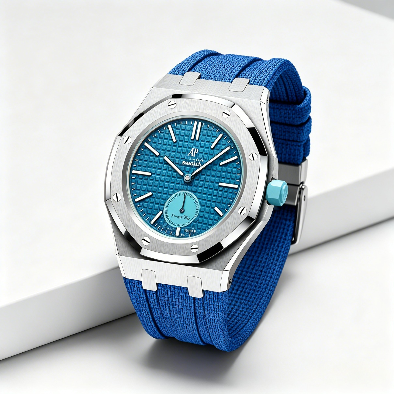 Steel Case & Fluoroelastomer Strap Full‑wrap Embedded Watch Band