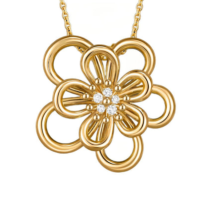 [Okajuri Jewelry]FLOWERLACE NECKLACE 5 DIAMONDS