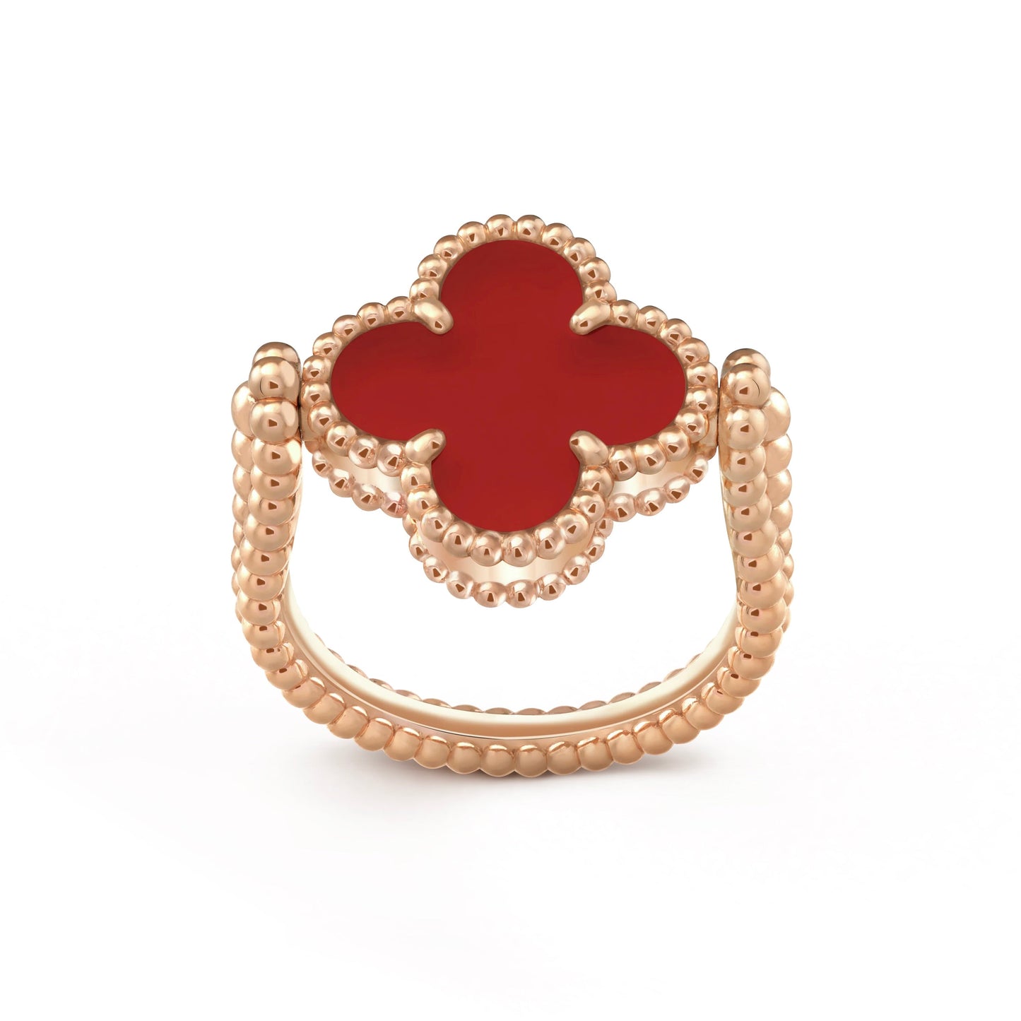 [Okajuri Jewelry]CLOVER RIVERSIBLE PINK GOLD RING