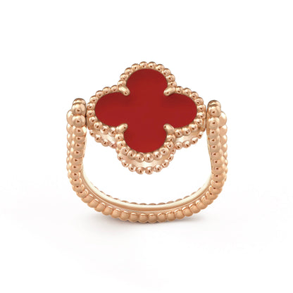 [Okajuri Jewelry]CLOVER RIVERSIBLE PINK GOLD RING