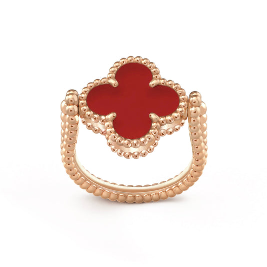 [Okajuri Jewelry]CLOVER RIVERSIBLE PINK GOLD RING