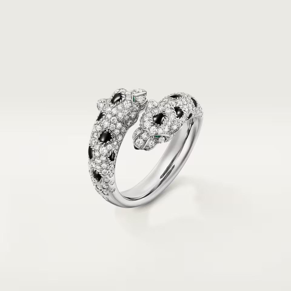 [Okajuri Jewelry] PANTHERE DOUBLE HEADED FULL DIAMOND  RING