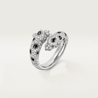 [Okajuri Jewelry] PANTHERE DOUBLE HEADED FULL DIAMOND  RING