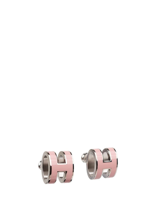 [Okajuri Jewelry]MINI POP H SILVER EARRINGS PINK